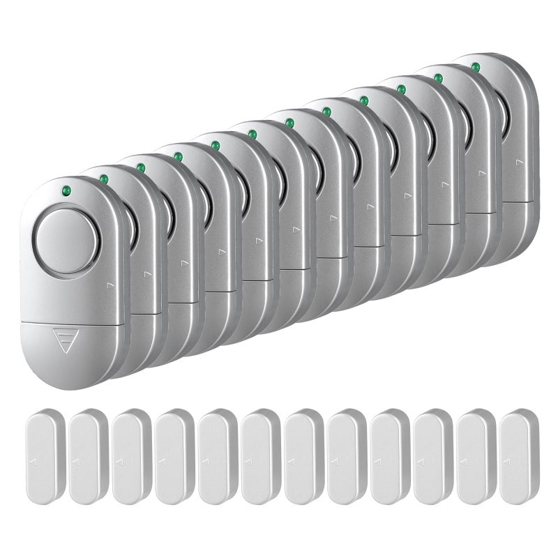 Rinetiy Window Alarm Sensor 12 Pack, Door Alarms for Kids Safety, Alzheimer's Apartment Alarm, Burglar Door Alarm for Pool, 120 DB Door Alarm for Home Security - Image 1