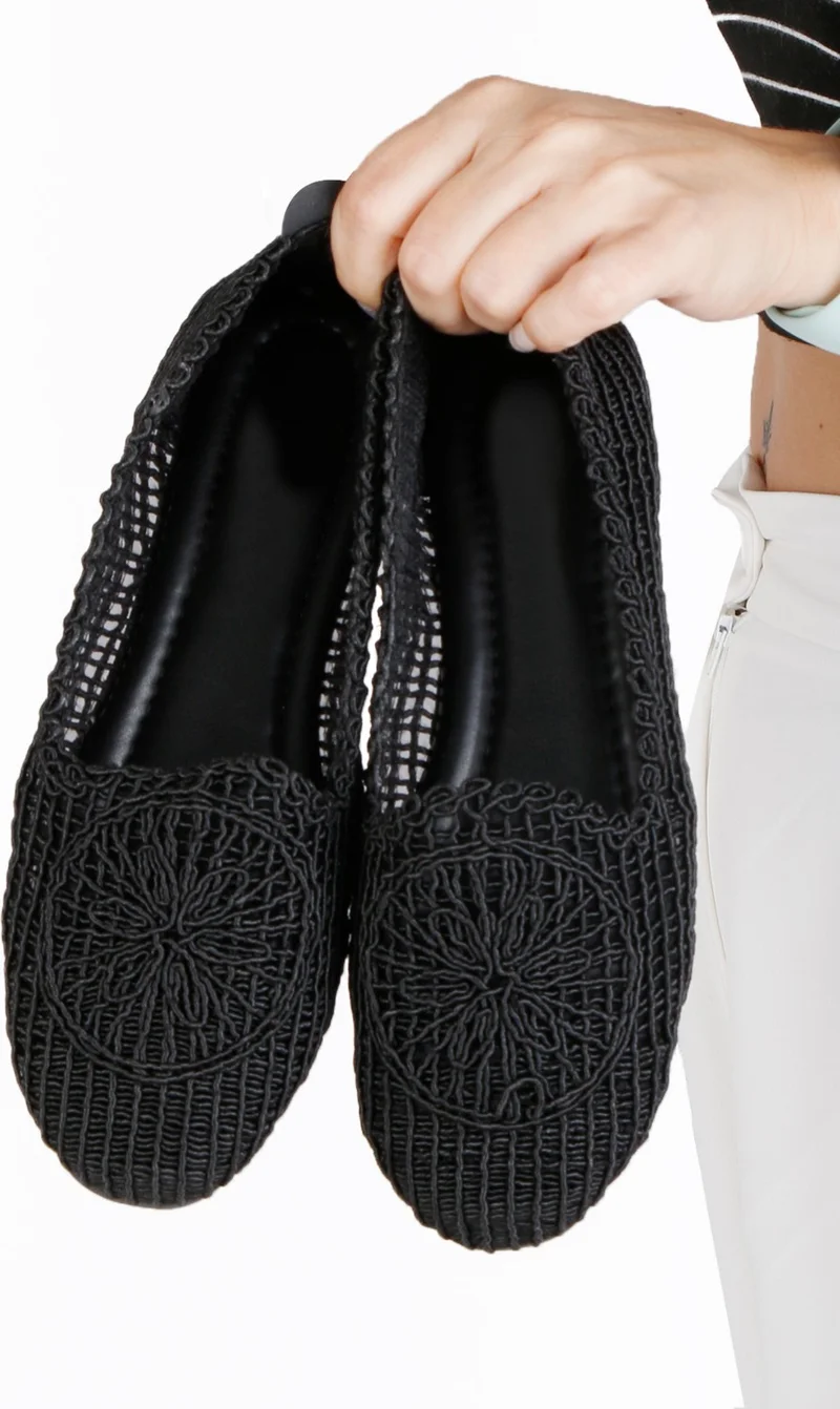 رينكلي بوتيك Colorful Boutique Knitted Lace Women's Ballerina