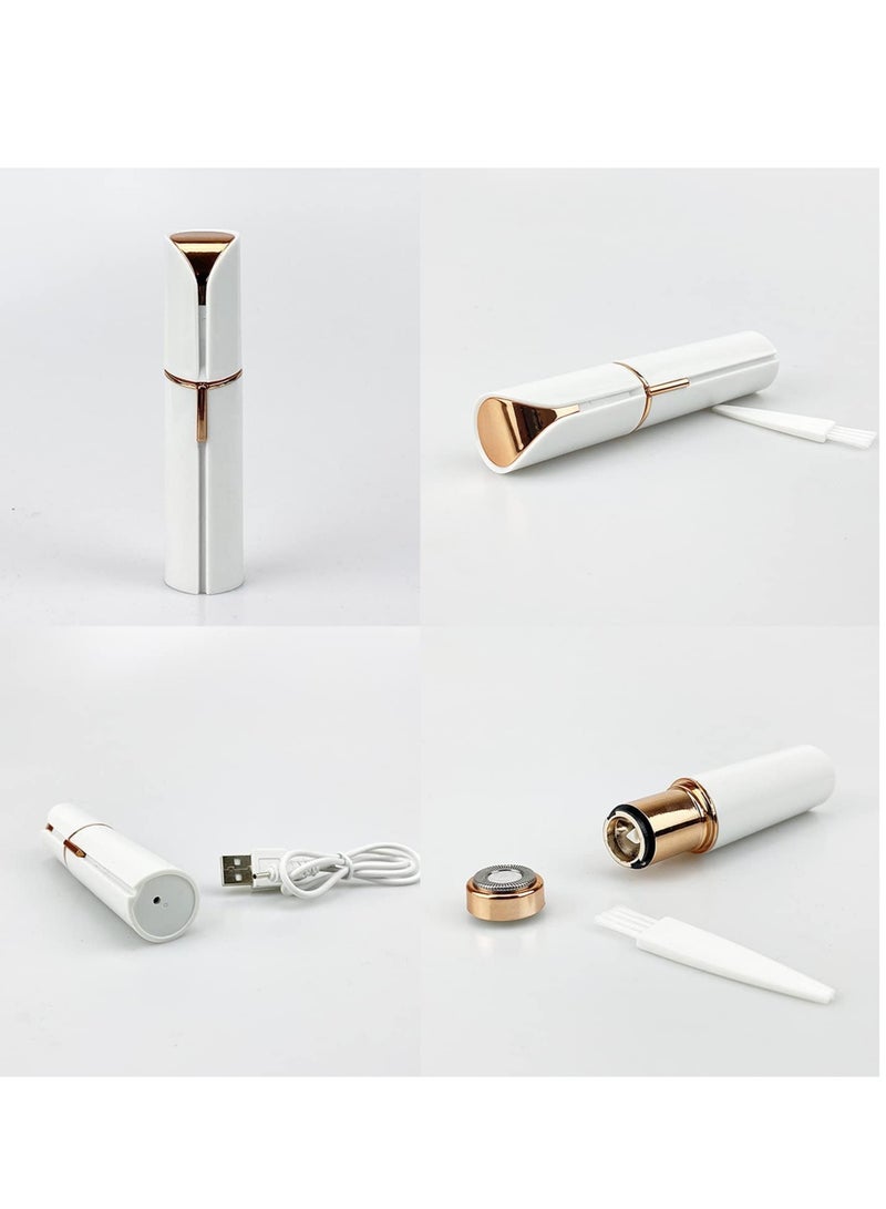 ELTRAZONE Electric Facial Hair Remover, Women’s Portable Facial Hair Trimmer, Best Painless Flawless Hair Remover for Women Bikini Area, Peach Fuzz, Upper Lip, Arm (White) - Image 5