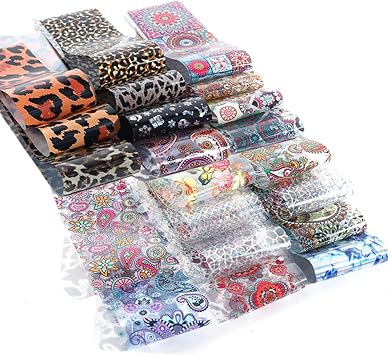 MWOOT 50 ورقة ملصقات نقل الأظافر الهولوجرافية مويت زهور نمط الفهد الدانتيل المعدني فن الأظافر ملصقات نصائح لفات نقل ورق النجوم السماء نمط الأظافر ديكور مجموعة تجميل الأظافر - Image 3