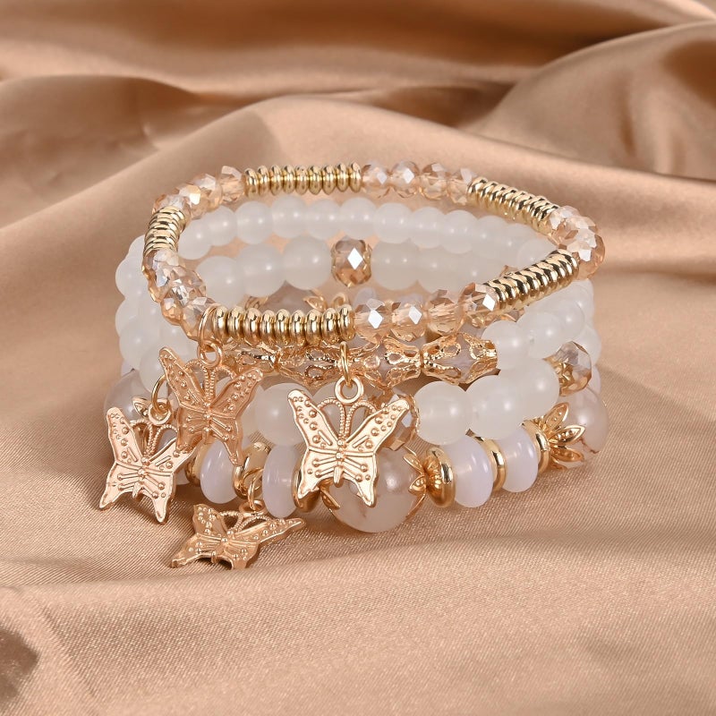 VONRU Bohemian Bracelet Sets for Women - 6 Sets Stackable Stretch Bracelets Multi-color Boho Jewelry for Women Hippie Bracelets Dainty Jewelry (Mixed color bracelet sets) - Image 2
