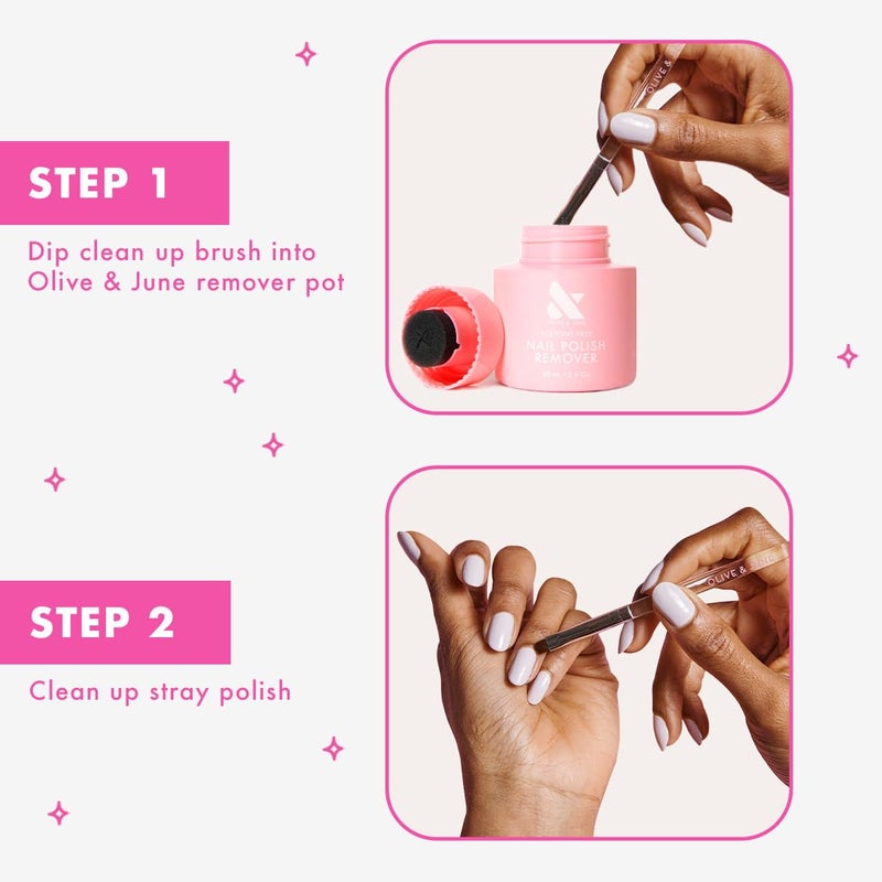 Olive & June Clean Up Brush | For Neat + Flawless At-Home Manicures | Erase Stray Polish & Perfect Edges | Rounded Flexible Tip | Vegan Bristles | Reusable & Durable - Image 5