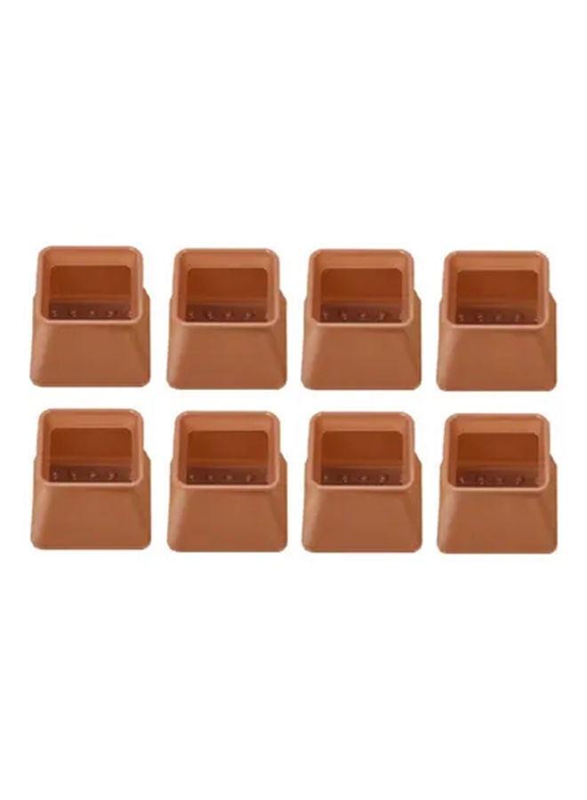 NIBEMINENT 8-Piece Non-Slip Silicone Table & Chair Foot Cover Brown 2.8cm