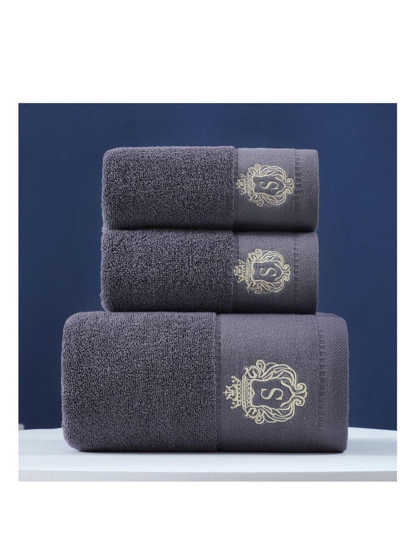 BAIG 100% Cotton Face Towel Adults Baby Hand Embroidered Luxury Hand Face Bathroom 3Pcs Set Towel 35 * 75cm,75 * 140cm - Image 1