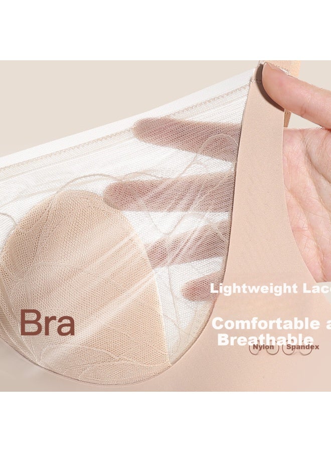 GRACEWELL Tingmei Plus Size Lace Thin Bra, Rabbit Ear Design, Minimizing, Push-up, Side Support, Prevents Sagging - Image 2