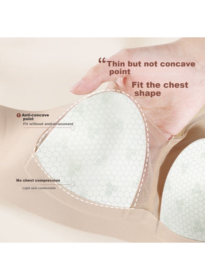 GRACEWELL Tingmei Plus Size Lace Thin Bra, Rabbit Ear Design, Minimizing, Push-up, Side Support, Prevents Sagging - Image 3