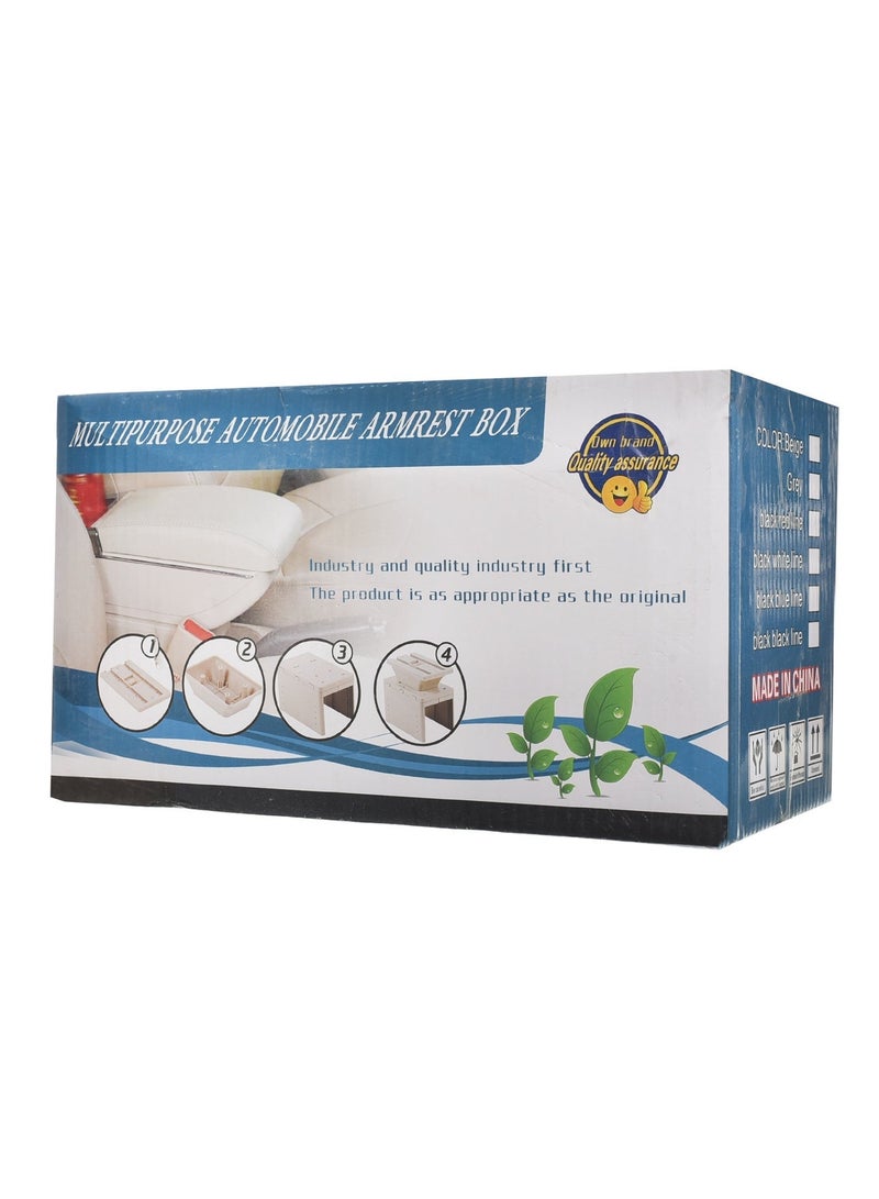 Car Armrest Center Console with Storage Box Leather and Plastic Premium Material with Cup Holder Ashtray USB and Armrest Pads - Image 5