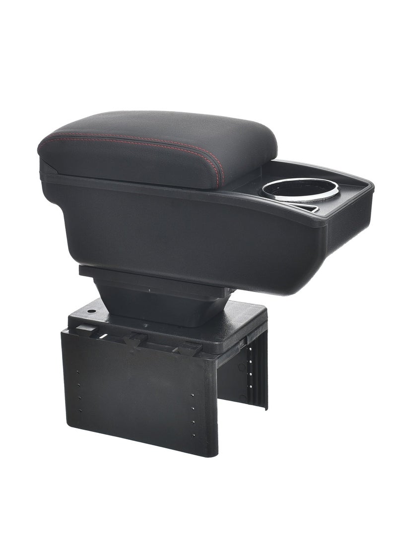 Car Armrest Center Console with Storage Box Leather and Plastic Premium Material with Cup Holder Ashtray USB and Armrest Pads - Image 2