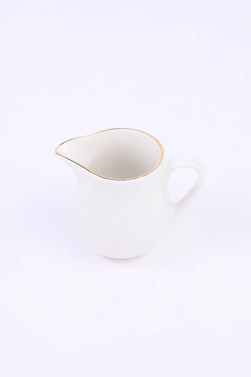 Muy Mucho Gold Edged Milk Jug 250 ml, White
