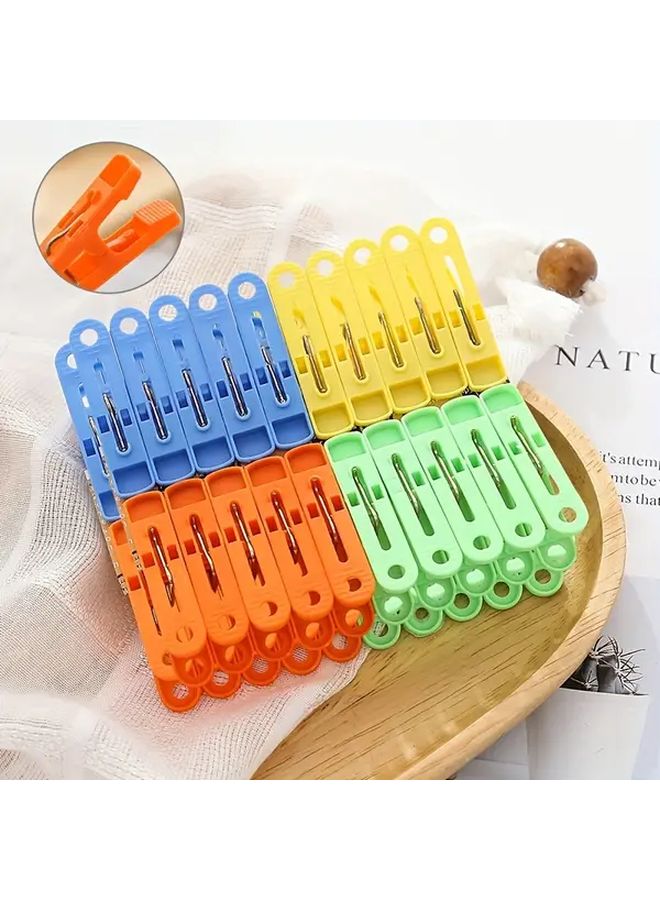 20 Packs Colorful Plastic Clothespins Durable Windproof Clips For Laundry Towels Bedding - Image 2