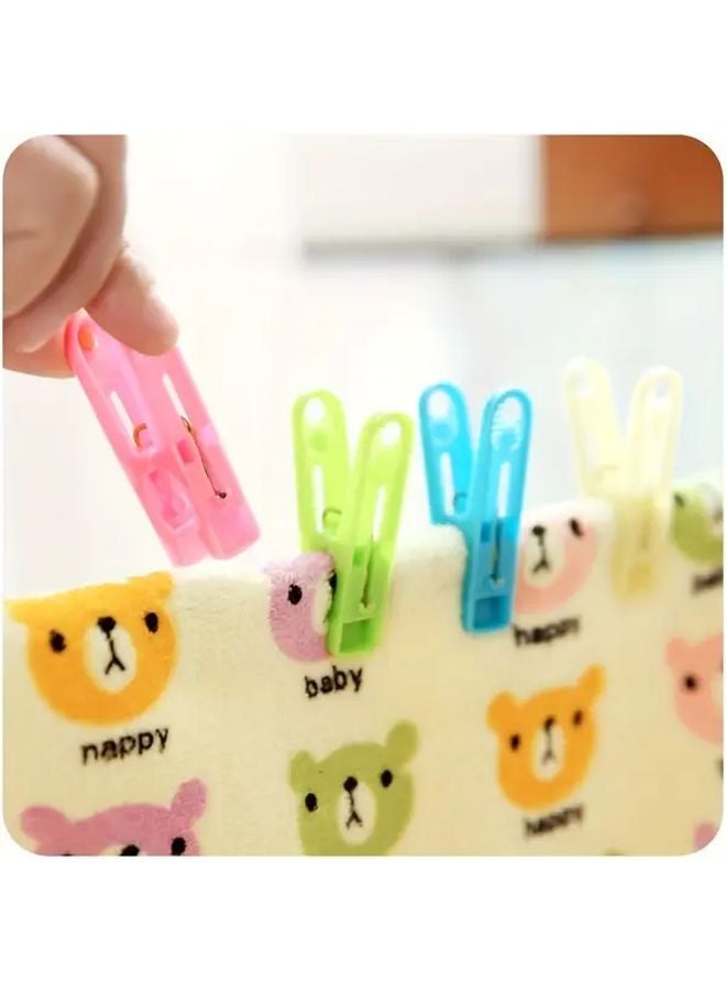 20 Packs Colorful Plastic Clothespins Durable Windproof Clips For Laundry Towels Bedding - Image 3