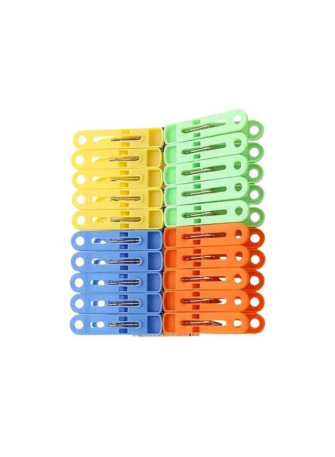 20 Packs Colorful Plastic Clothespins Durable Windproof Clips For Laundry Towels Bedding - Image 1