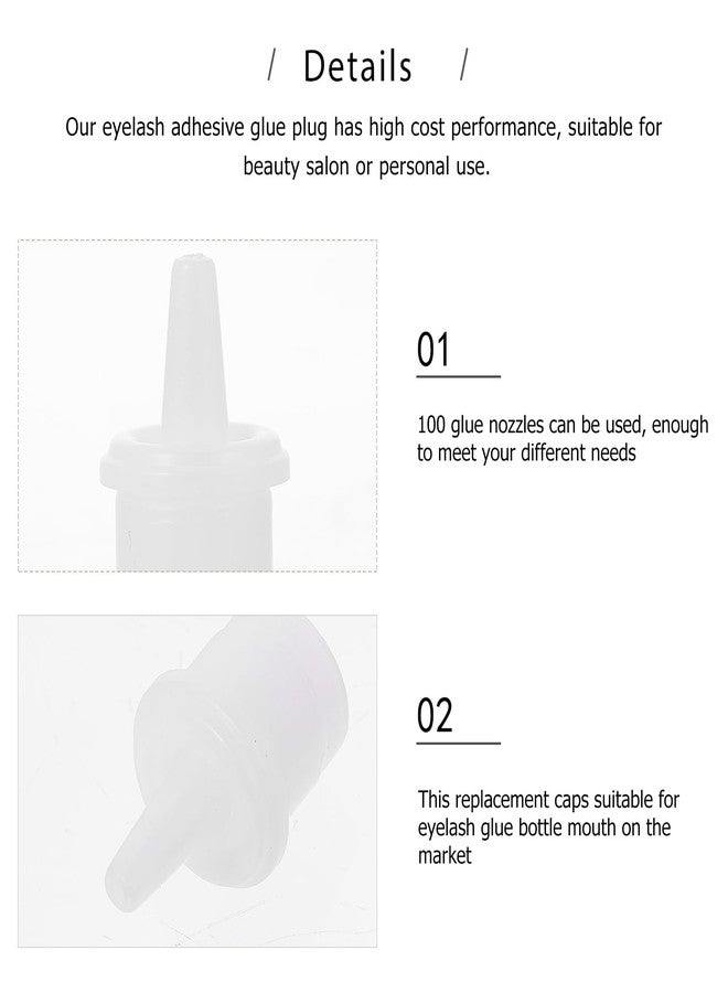 FRCOLOR 100 Pieces Eyelash Glue Replacement Caps Lash Bottle Plug Mouth Tips Lash Glue Bottle Pins for Home Salon Eyelash Extensions Tools - Image 4