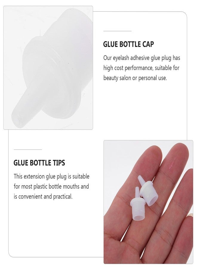 FRCOLOR 100 Pieces Eyelash Glue Replacement Caps Lash Bottle Plug Mouth Tips Lash Glue Bottle Pins for Home Salon Eyelash Extensions Tools - Image 3