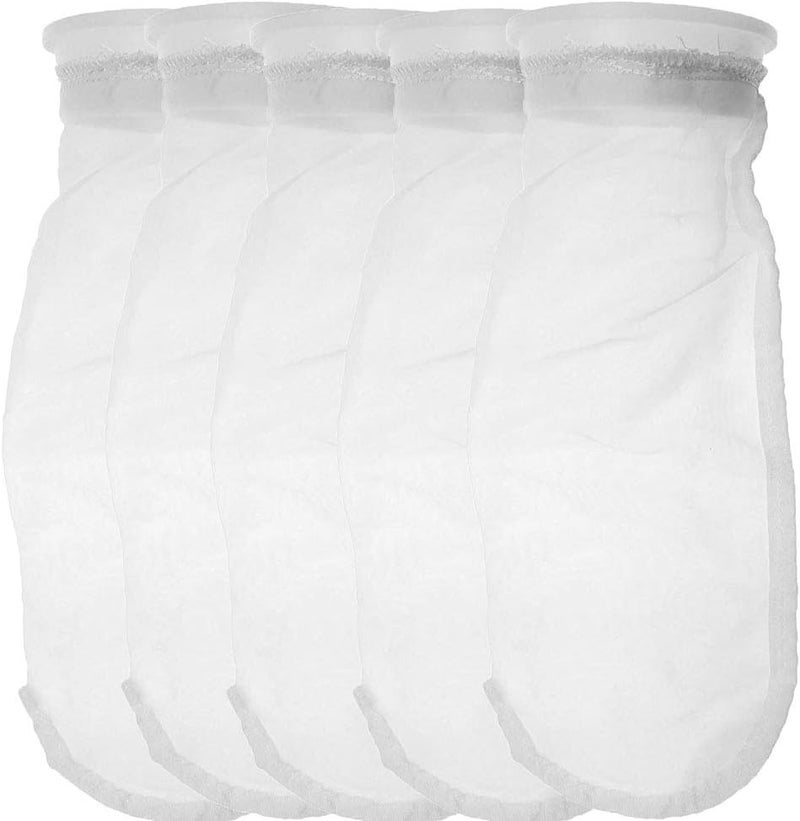 Honritone Nylon Mesh Filter Sock Bag 4 Inch Ring 50/100 / 200/300 / 400 Micron - by 15 Inch Long – 5 Pack (100 Micron - 4 Inch Ring) - Image 1