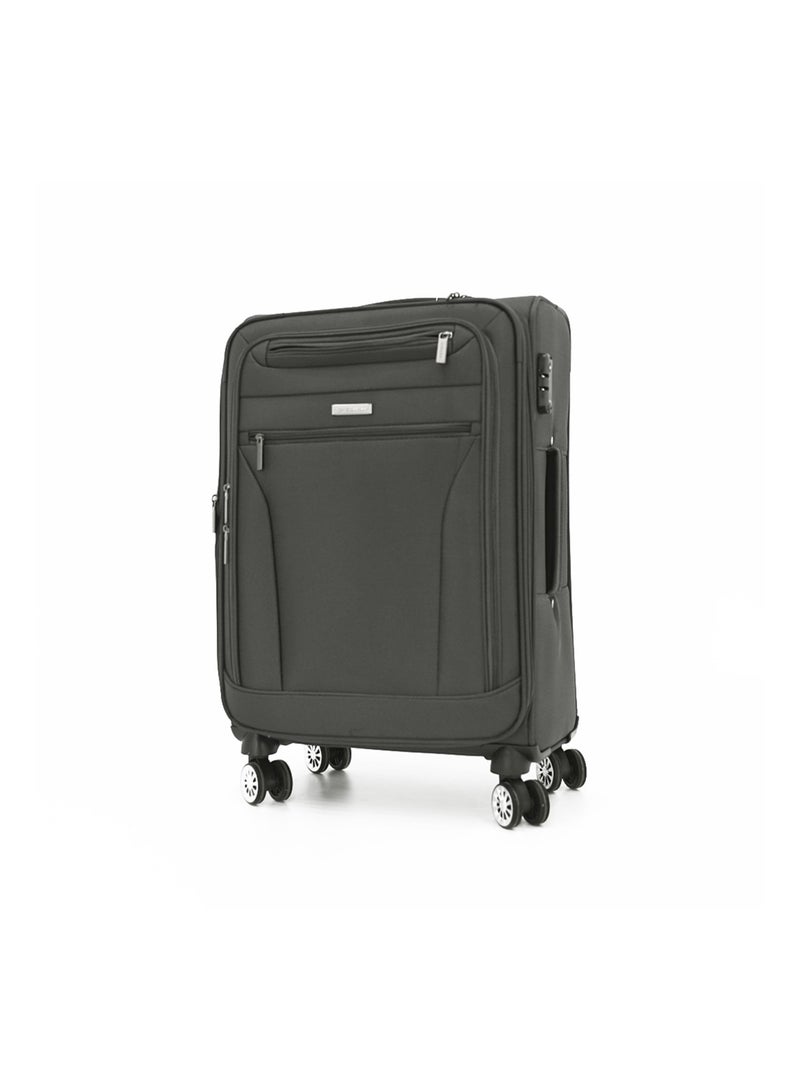 SONADA Softside Luggage Spinner Trolley Bag 3 Pieces Set,Grey (S-20",M-24",L-28") - Image 2