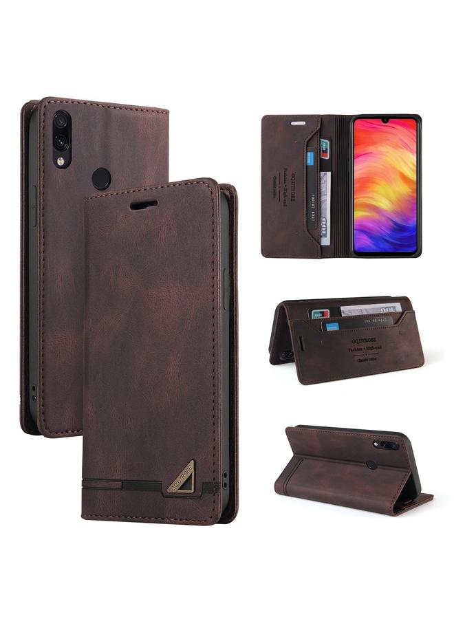 Case For Xiaomi Redmi Note 7 Skin Feel Anti-theft Brush Horizontal Flip Leather Case with Holder & Card Slots & Wallet