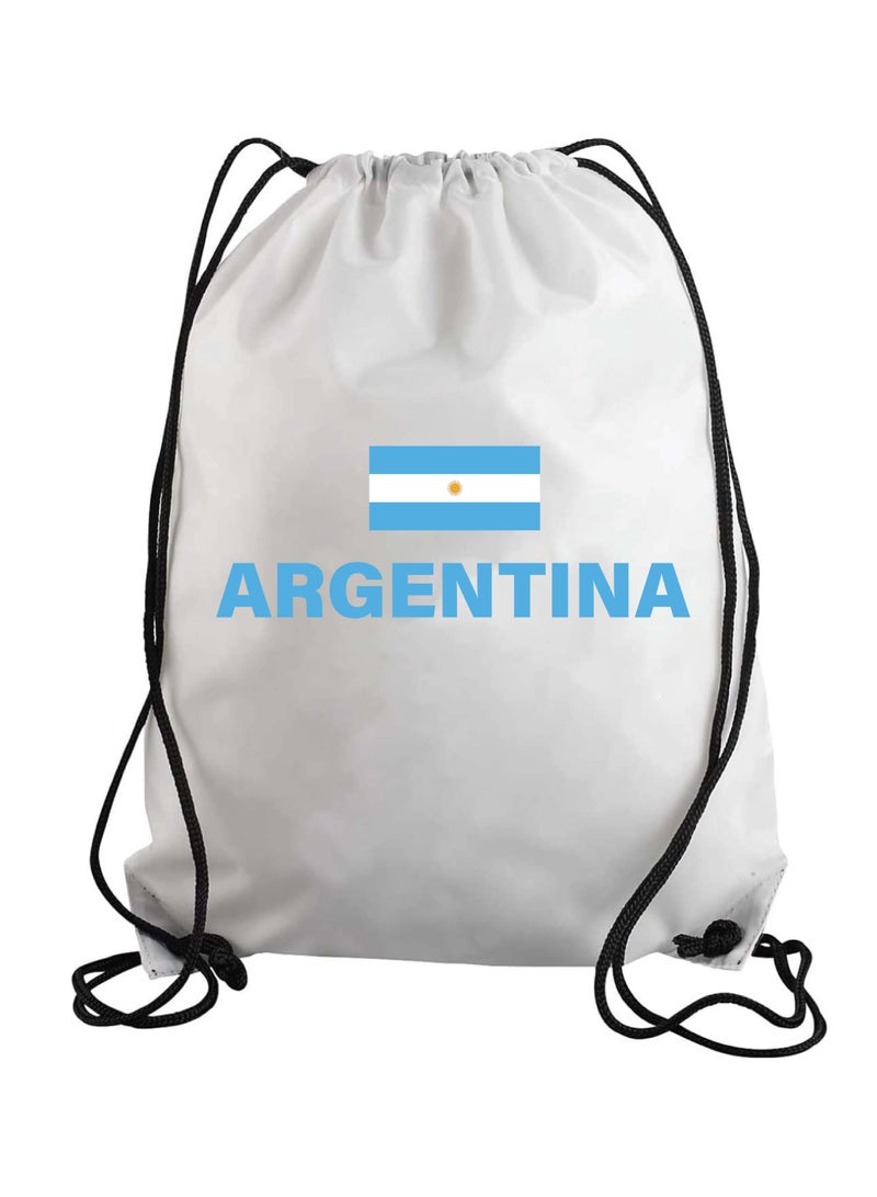 Argentina Soccer Drawstring Bag or Backpack Suitable for Adults and Kids and Sports Fans (Design 3)