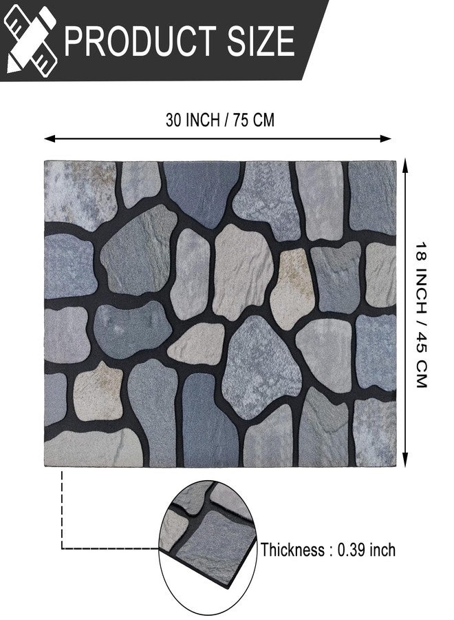 CHICHIC Welcome Door Mat 18X 30 Inch Front Doormat Outdoors for Home Entrance Outdoors Mat for Outside Entry Way Doormat Entry Rugs, Heavy Duty Non Slip Rubber Back Low Profile, Stone - Image 3