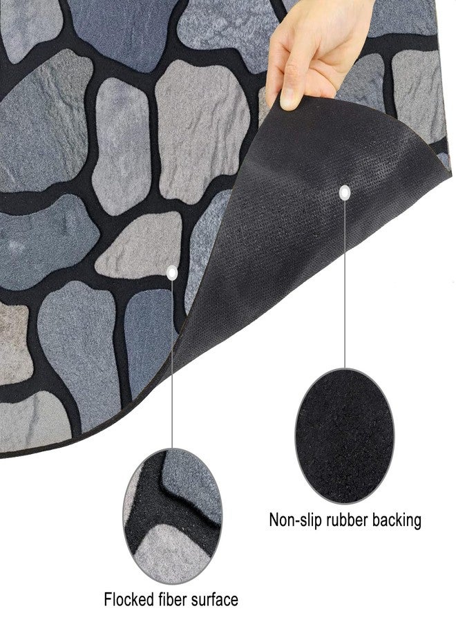 CHICHIC Welcome Door Mat 18X 30 Inch Front Doormat Outdoors for Home Entrance Outdoors Mat for Outside Entry Way Doormat Entry Rugs, Heavy Duty Non Slip Rubber Back Low Profile, Stone - Image 4