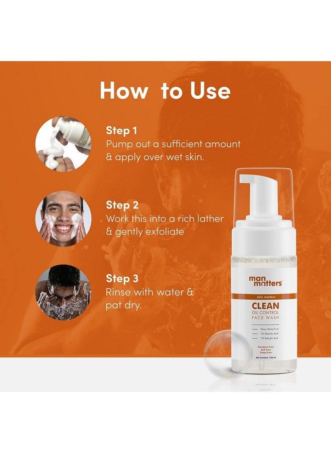 Man Matters - 1% Salicylic Acid Oil Control Face & Beard Wash For Men| Fights Acne & Beard Dandruff| 1% Glycolic Acid; Reduces Excess Oil And Exfoliates Skin Gently; 120 Ml - Image 1