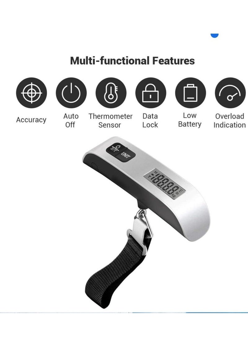 KASTWAVE Luggage Scale, 110 lbs Portable Travel Suitcase Handheld Weight Scale Digital Handheld Luggage Scale High Precision Travel Luggage Scale with Backlit LCD Display  - Image 2