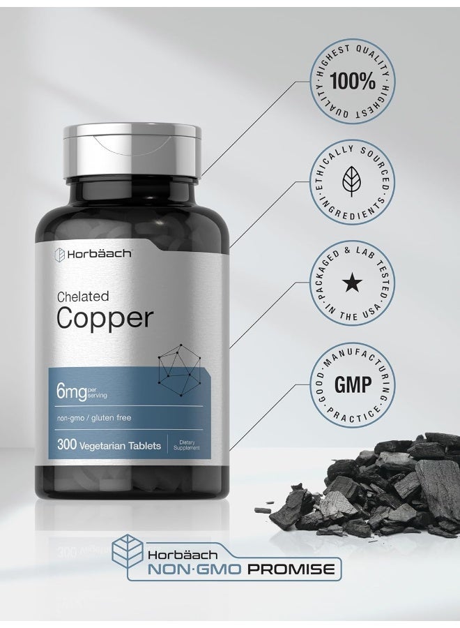 Horbaach Chelated Copper Supplement 6mg | 300 Tablets | Essential Trace Mineral | Vegetarian, Non-GMO, Gluten Free | by Horbaach - Image 5