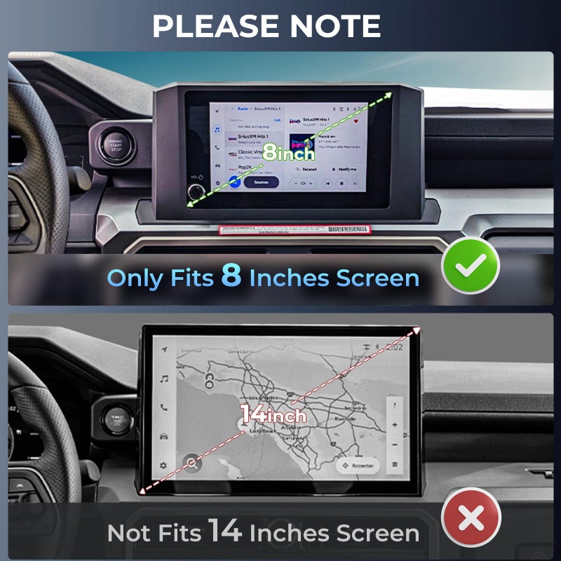 Katorn Dashboard Storage Tray Dash Organizer for Toyota Tacoma 2026 2025 2024 & 4Runner 2026 2025 (Only for 8 inch Screen), Interior Accessories Center Console Organizer Storage Tray, Black - Image 2