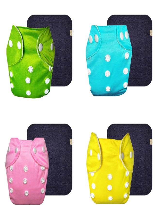 Dumbledo Lite Cloth Diaper with Gray Insert (Pack of 4) | Snug Fit | Reusable & Washable | Easy to Clean | All-Day Wear | 3 Months - 2 Years | Unisex Baby - Image 1