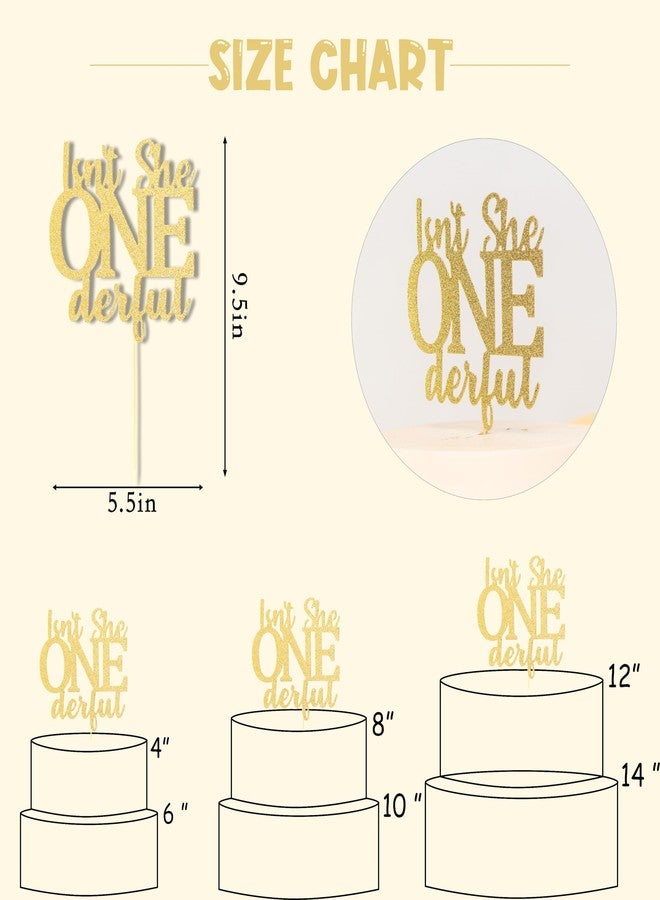 VANGNING Isn't she ONEderful cake topper - Girl's 1st Birthday Decorations,First Birthday Decor, One Cake Topper,Isn't She Lovely Supplies (isn't she topper) - Image 2