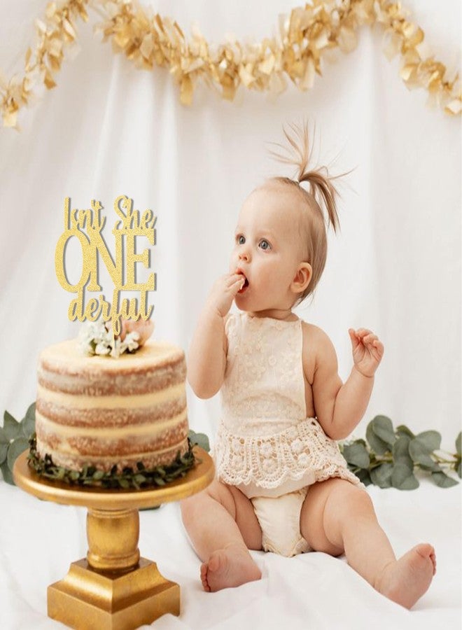 VANGNING Isn't she ONEderful cake topper - Girl's 1st Birthday Decorations,First Birthday Decor, One Cake Topper,Isn't She Lovely Supplies (isn't she topper) - Image 4
