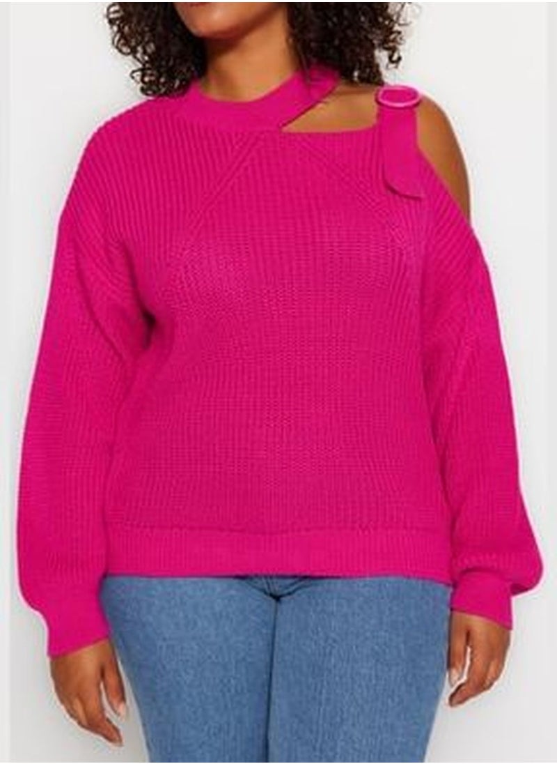 trendyol Fuchsia Window/Cut Out Detailed Knitwear Sweater TBBAW23AN00138  - Image 4