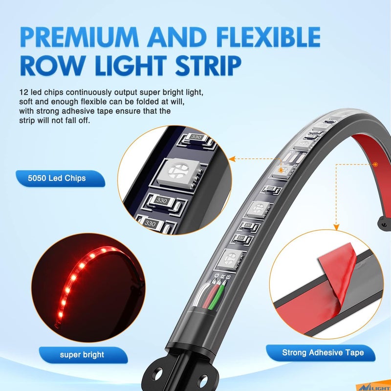 Nilight 4PCS USB Interior Car Lights 48 LEDs RGB LED Strips Lights with App Control Music Sound Active Mode Under Dash Footwell Ambient Lights 2 Line Design for Car Truck ATV UTV, 2 Years Warranty - Image 4