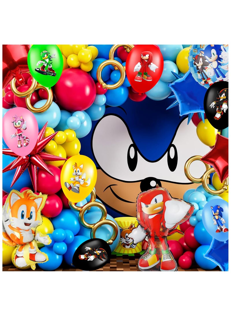 ILovhaprty Sonic Balloons, 30 Pcs Sonic Birthday Balloons for Sonic Birthday Party Supplies, Including 6 Styles and Patterns, Perfect for Sonic Party Decorations, Sonic Birthday Decorations - Image 4