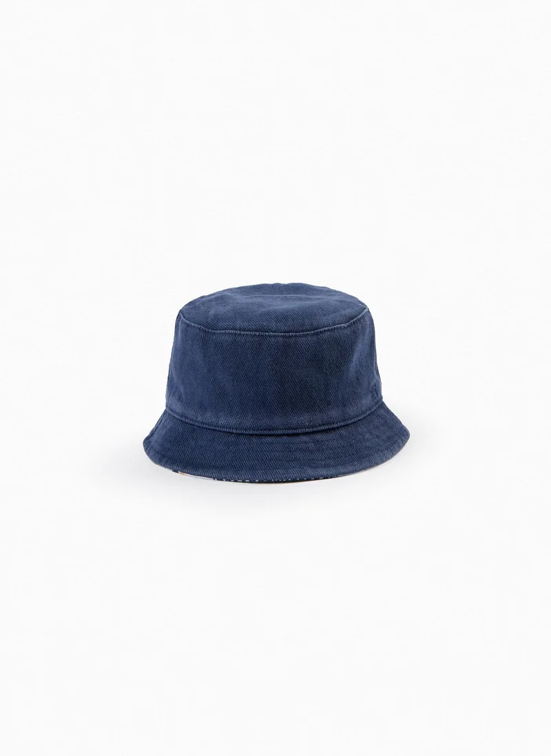 زيبي Reversible Hat for Baby Boys 'Tribe', Yellow/Dark Blue