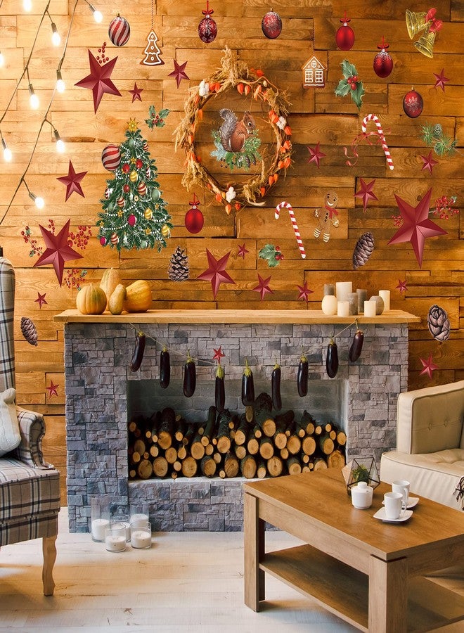 Tenare 4 Sheets Christmas Wall Stickers Decals Removable Merry Christmas Window Walls Cling Tree Art Sticker Xmas Decoration - Image 4