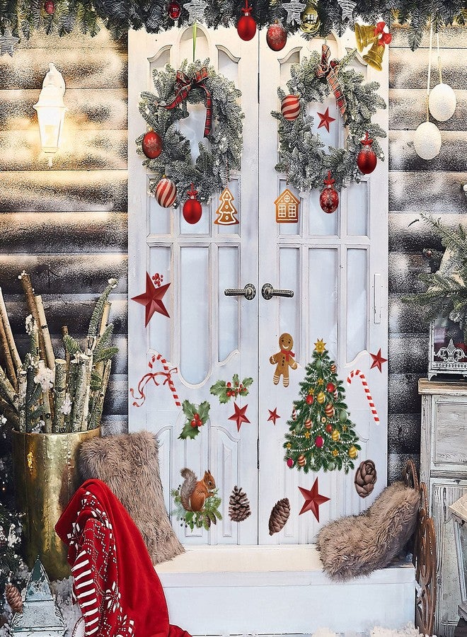 Tenare 4 Sheets Christmas Wall Stickers Decals Removable Merry Christmas Window Walls Cling Tree Art Sticker Xmas Decoration - Image 5