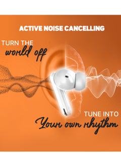 FITIT Fitit True Wireless Earbuds, ACTIVE Noise Cancelling, ENC Mic, LED Battery Display, Deep Bass, Comfortable Fit, 4H Playtime, Hands-Free Calls – White  - Image 2