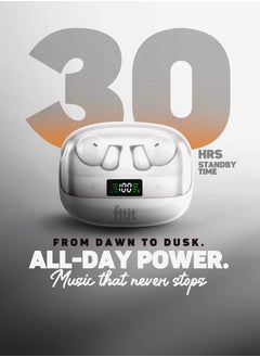 FITIT Fitit True Wireless Earbuds, ACTIVE Noise Cancelling, ENC Mic, LED Battery Display, Deep Bass, Comfortable Fit, 4H Playtime, Hands-Free Calls – White  - Image 3