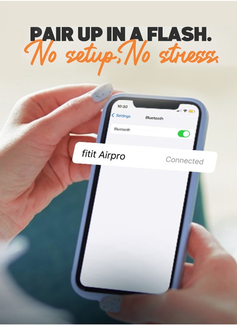 FITIT - Fitit True Wireless Earbuds, ACTIVE Noise Cancelling, ENC Mic, LED Battery Display, Deep Bass, Comfortable Fit, 4H Playtime, Hands-Free Calls – White - Image 1