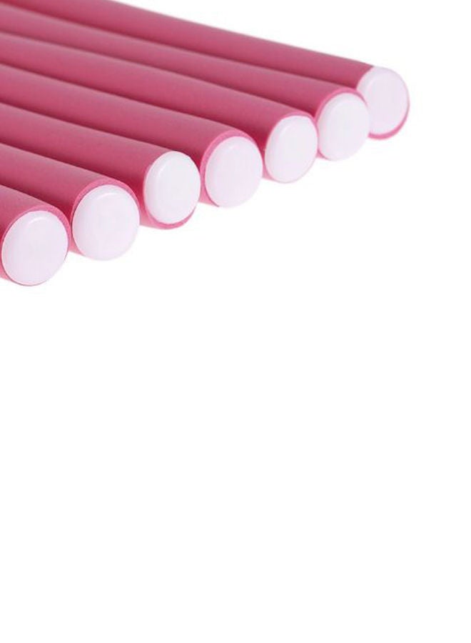 NIBEMINENT 10-Piece DIY Styling Hair Roller Flexible Curling Rod Set Pink 10 x 0.6inch - Image 2