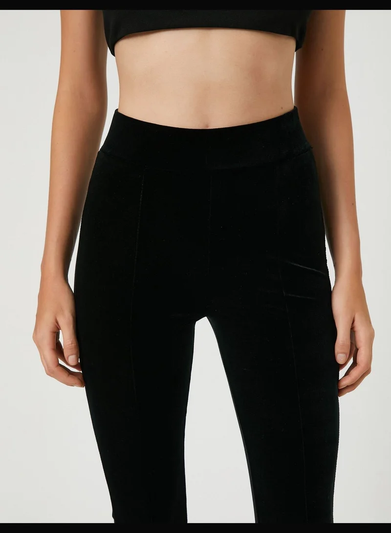 كوتون Velvet Trousers Flare Leg Slim Fit