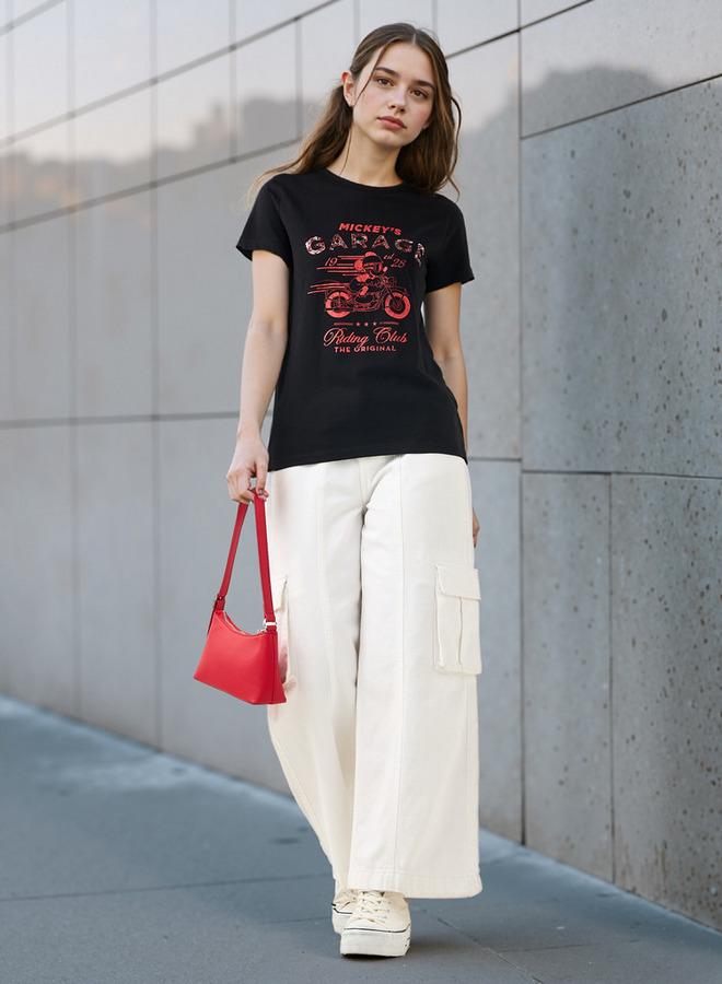 SP Characters Mickey Mouse Print Crew Neck T-shirt - Image 2