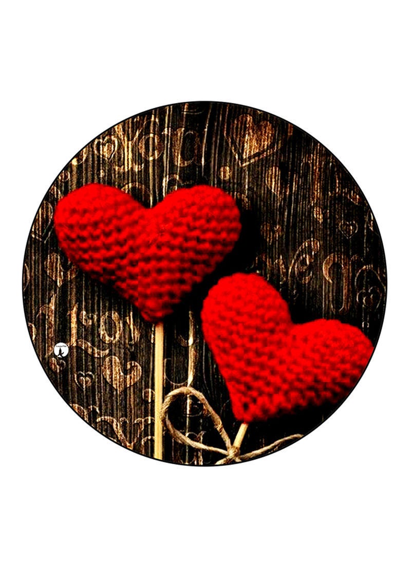 RKN Hearts Printed Mouse Pad Round  Multicolour