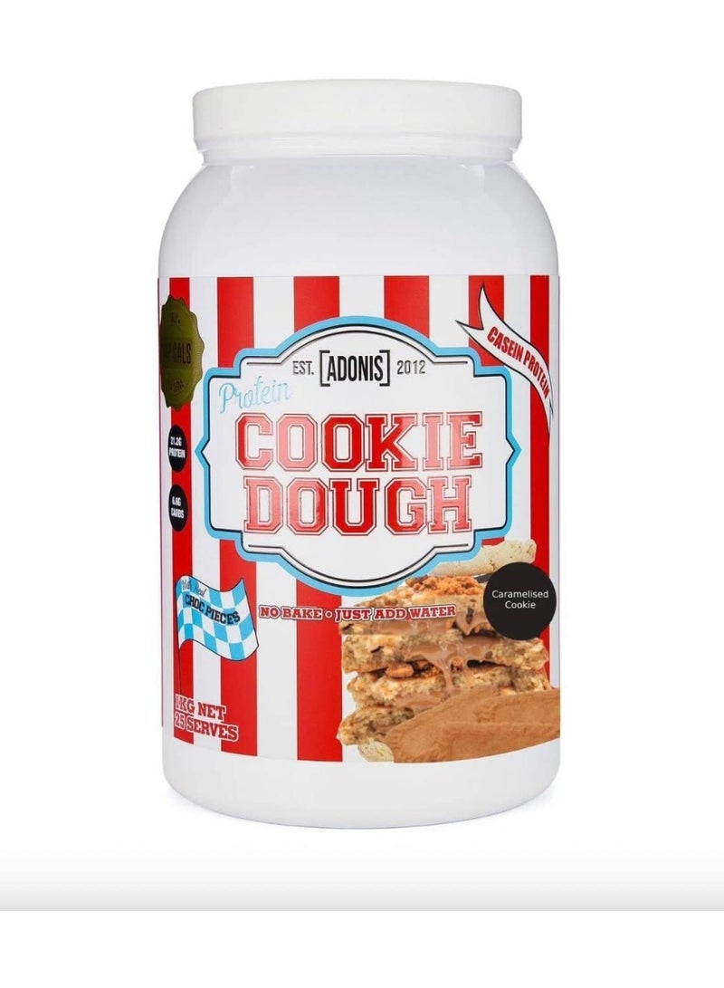 ADONIS.Gears, Protein Cookie Dough (Casein Protein) - Caramelised Cookie Flavor - 1KG (25 Serves) - Image 1