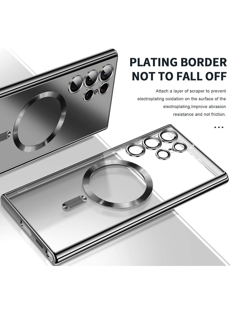 Denx Galaxy S25 Ultra Case, Magnetic Case [Compatible with Mag-safe] S25 Ultra Camera Lens Protector Slim Luxury Plating Transparent Shockproof Galaxy S25 Ultra 5G Cover 6.9 Inch (Black) - Image 4