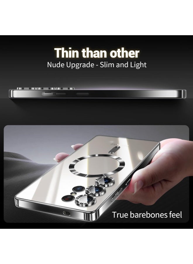 أكاليكس جراب مغناطيسي لهاتف سامسونج S25 ألترا، جراب شفاف، [متوافق مع ماج سيف، واقي عدسة كاميرا مدمج] | أسود - Image 2