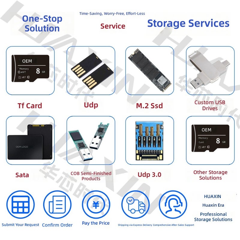 Huaxin Times TF memory card udp black gel U disk chip ssd solid state hard disk m2 price consultation memory card - Image 2