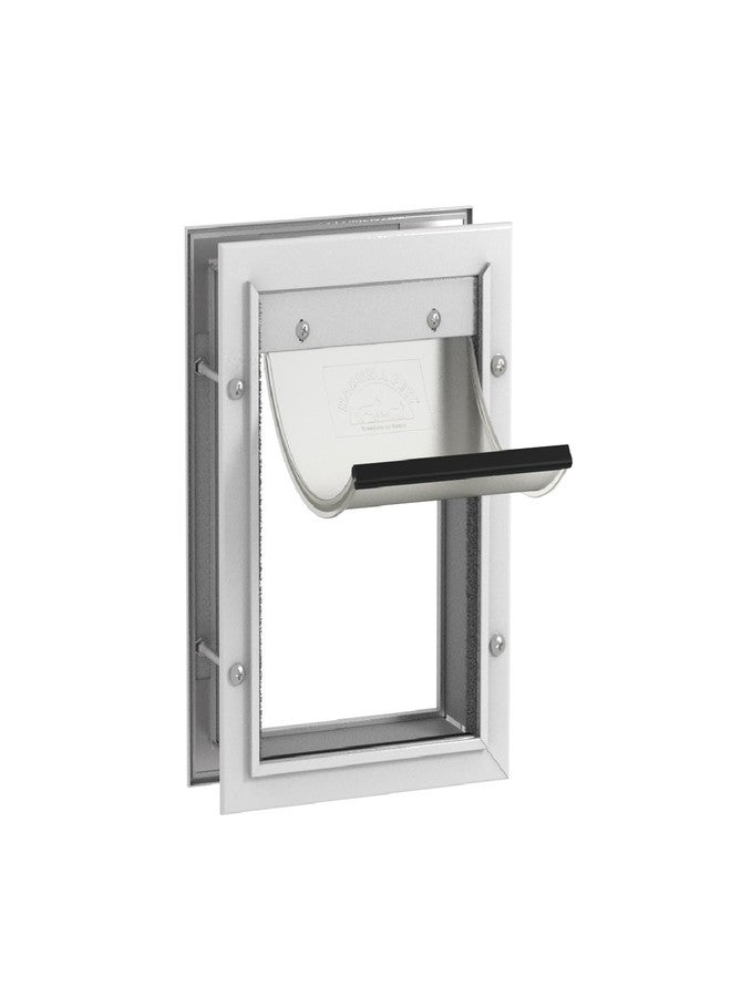 Hakuna Pets Deluxe Aluminum Pet, Cat and Dog Door with 2-Way Locking Panel for Screens, Doors and Walls up to 2.8" Thick, Small, White - Image 1