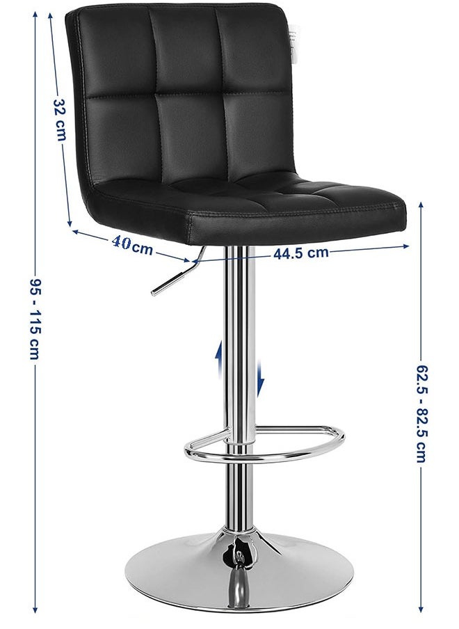 GoldenLike - Bar Stool Adjustable Height Counter Bar Chairs PU Leather HIgh Chair Swivel Barstools with Back for Kitchen Island Home Office Bar Cofe(1-Pack) - Image 1